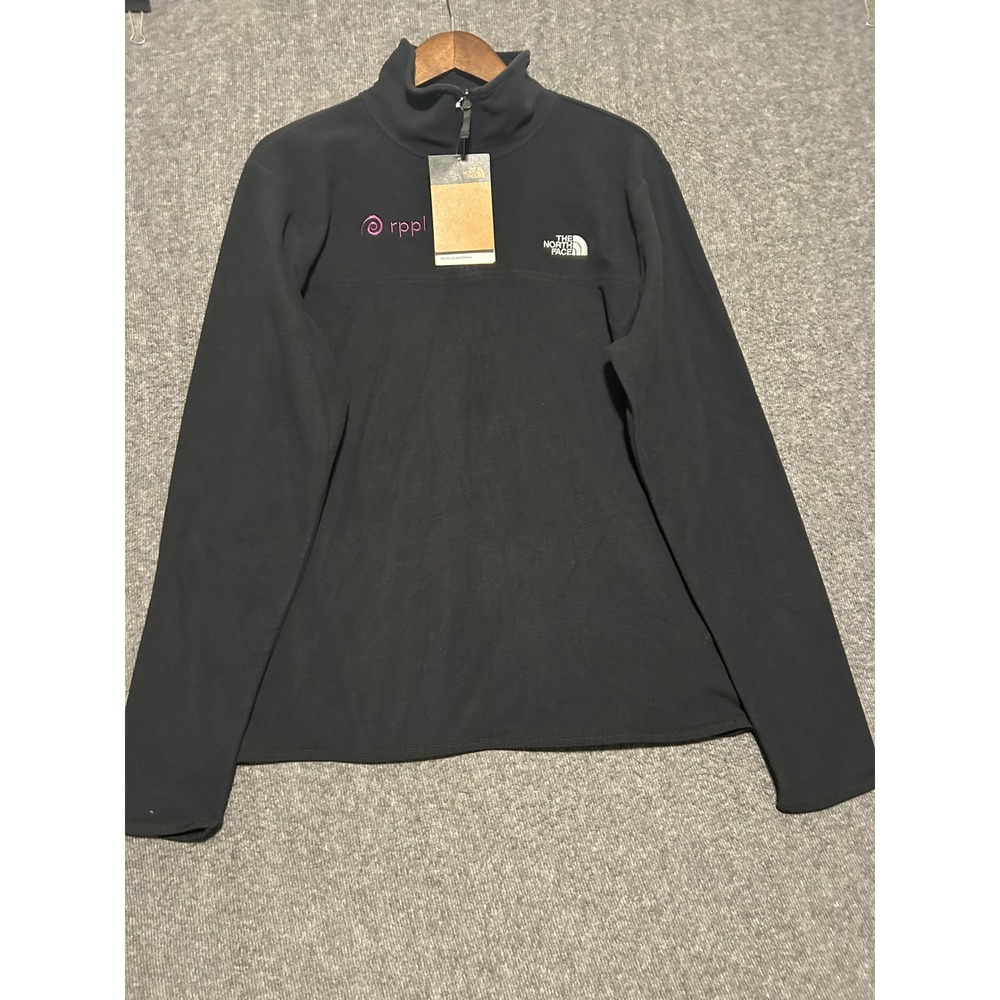 The North Face TKA Glacier 1/4 Zip Fleece Pullover TNF Black mens medium logo